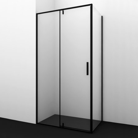 Душевой угол WasserKraft Elbe 74P03 90x90x200, профиль черный, стекло прозрачное