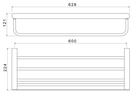 Полка для полотенец 60см Aquatek Лира AQ4415CR хром
