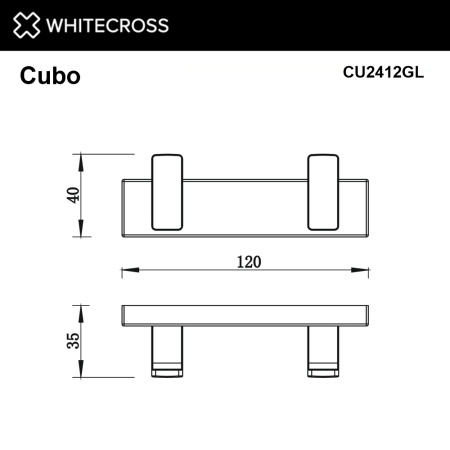 Крючок двойной WHITECROSS Cubo CU2412GL (золото)