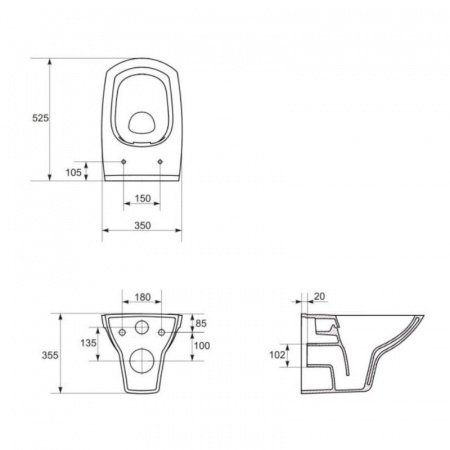 Комплект Cersanit CARINA CO DPL EO slim + LINK PRO + PILOT стекло белый