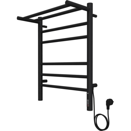 Полотенцесушитель электрический с полкой Terminus Аврора П6 45х60 КС 905, черный матовый