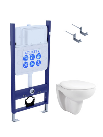 SET AQUATEK КАИР KKI/14 (рама AQUATEK Standard INS-0000014 и крепежа KKI-0000002 +унитаз AQ1170-00 КАИР с тонким сиденьем soft-close