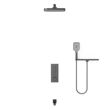 Душевой комплект Vincea VSFW-431T1RGM встраиваемый, термостатический, 3 режима, вороненая сталь