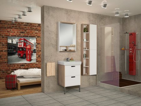 Тумба для комплекта Акватон Йорк 55 белый/ясень фабрик