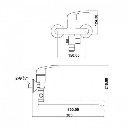 Смеситель для ванны с душем Timo Standart 1935Y chrome хром