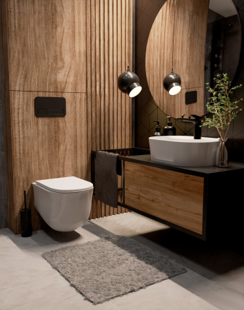 Унитаз подвесной безободковый AQUAme AQM2005 белый, с сиденьем микролифт