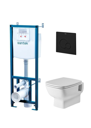ПЭК Santek Нео Пэк 1WH501777 подвесная чаша + инсталляция + сиденье + панель черный матовый
