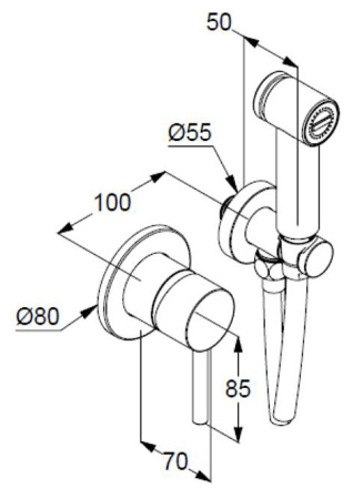 Гигиенический душ со смесителем Kludi Bozz 389985376 белый матовый
