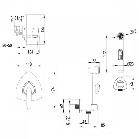 Смеситель для биде Lemark Mars LM3519C хром