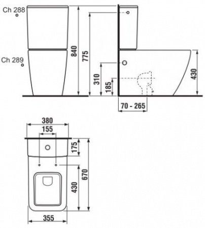Унитаз напольный Jika Pure 8.2442.6.000.231.1 белый, без бачка и сиденья