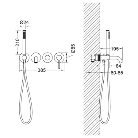 Смеситель для ванны Timo Saona 2314/16YSM белый матовый