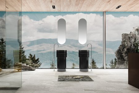 Раковина напольная 45см ABBER Kristall AT2701Onyx-H черный