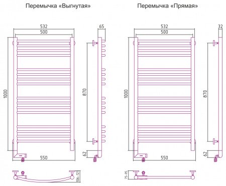 Полотенцесушитель электрический Сунержа Богема 2.0 100х50 сатин, прямая, подключение левое