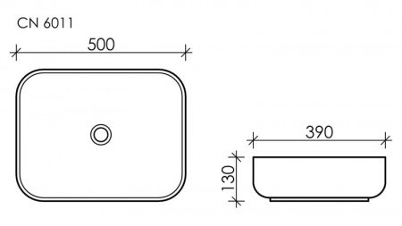 Раковина накладная 50см Ceramica Nova Element CN6011 белый