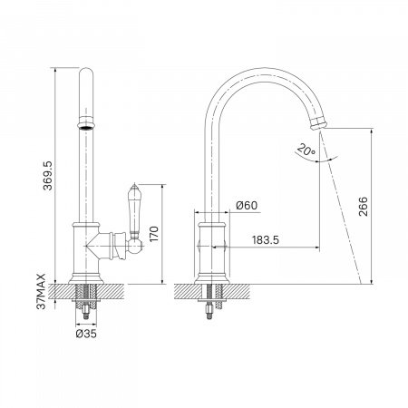 Смеситель для кухни IDDIS Oxford OXFSBJ0i05 хром глянцевый