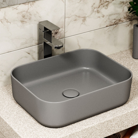 Раковина накладная 50см Point Меркурий PN43832GM графит