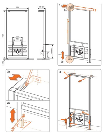 Инсталляция для подвесного биде Elsen EINB500.1120