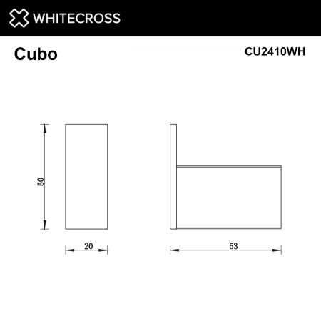 Крючок WHITECROSS Cubo CU2410WH (белый мат)
