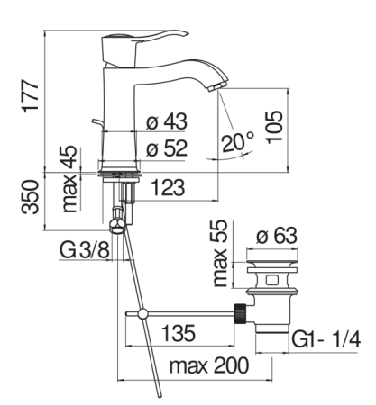 Смеситель для раковины Nobili Sofi SI98118/1BR Бронза