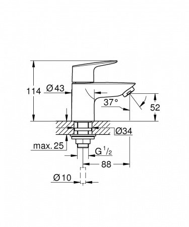 Кран для раковины Grohe BauEdge New 20421001 хром