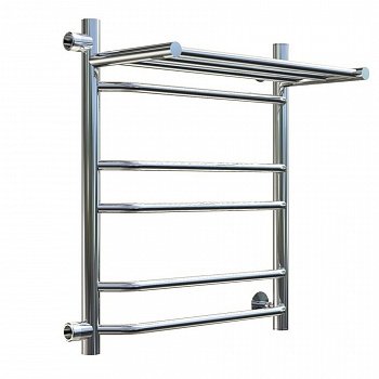 Полотенцесушитель водяной Тругор Браво серия 3 60х40 хром, с полкой, подключение левое