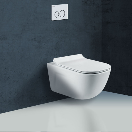 Унитаз подвесной безободковый Vincea Idea VT1-33 белый, с сиденьем микролифт