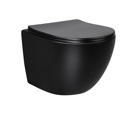 Унитаз подвесной безободковый Vincea Globo VT1-14SMB черный матовый, с сиденьем микролифт