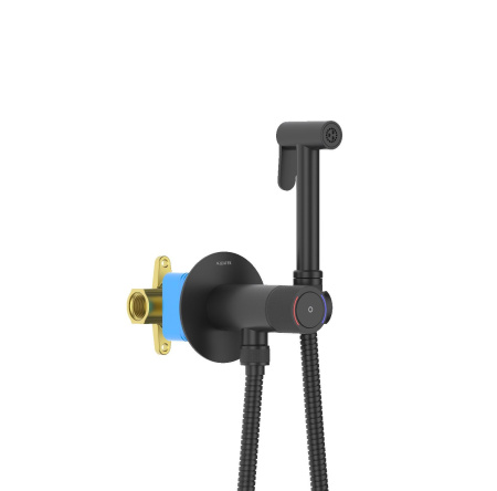 Гигиенический душ со смесителем Aquatek Бетта AQ1023MB черный матовый