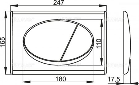 Кнопка смыва AlcaPlast ALCA M73 хром глянцевый/хром матовый