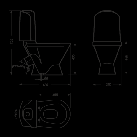 Унитаз-компакт Sanita Luxe Classic Luxe SL ТМ CSCSLCC01060611 с бачком и сиденьем Микролифт