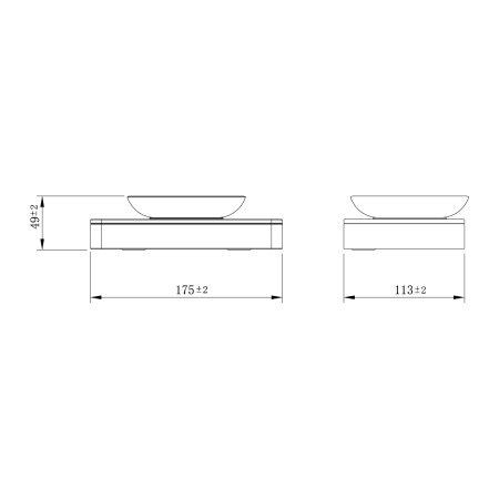 Мыльница Lemark GLASS LINE 9742039 с держателем, чёрный матовый/черное стекло