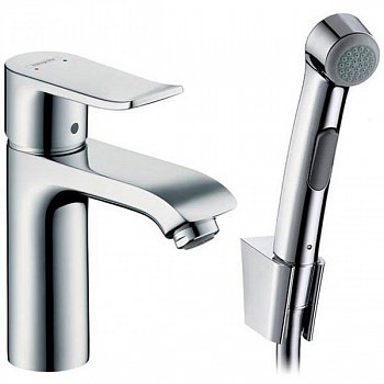 Смеситель для раковины Hansgrohe Metris 31285000 с гигиеническим душем Хром