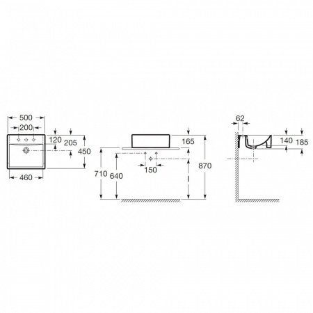 Раковина полувстраиваемая 50см Roca Diverta 32711S000 белый