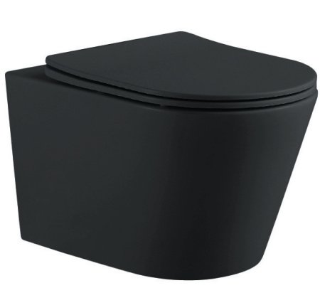 Унитаз подвесной Aquatek Вега AQ1905-MB с сиденьем Soft Close, черный матовый
