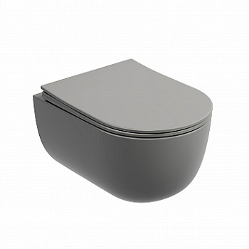 Унитаз подвесной безободковый Ceramica Nova Modena Rimless CN6063MH серый матовый
