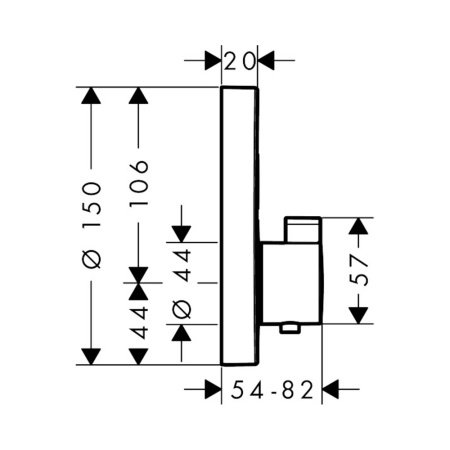 Термостат для душа на 2 потребителя Hansgrohe ShowerSelect S 15743340 хром черный шлифованный