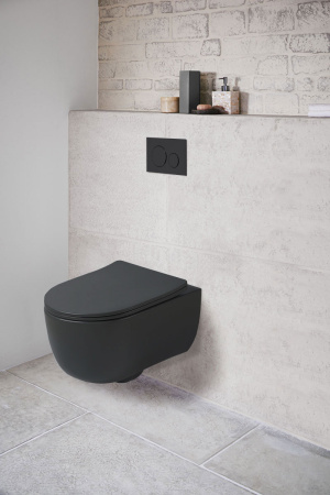 Унитаз подвесной безободковый Vincea Evo VT1-34SMB черный матовый, с сиденьем микролифт