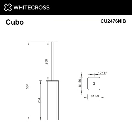 Ершик напольный WHITECROSS Cubo CU2476NIB (брашированный никель)