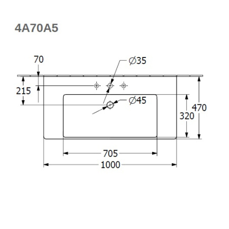 Раковина подвесная 100см Villeroy & Boch Subway 3.0 4A70A501 белый альпин