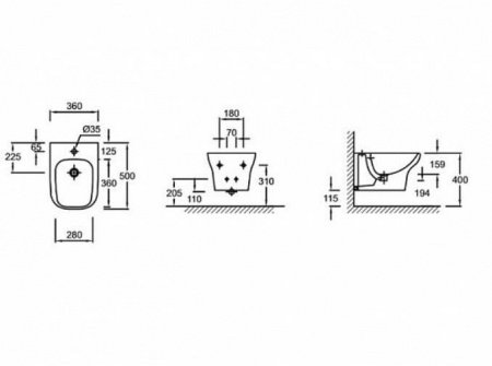 Биде подвесное Jacob Delafon Vox EME0002-00