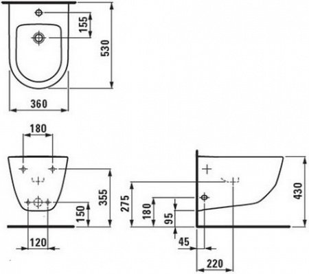 Биде подвесное Laufen Pro 8.3095.2.000.302.1