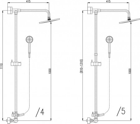 Душевая стойка Rav Slezak Dunaj Termostat TRM81.5/5-01