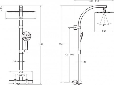 Душевая стойка Jacob Delafon Talan E20642RU-CP