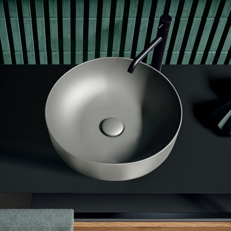 Раковина накладная 40см Kerasan Nolita 534489 серый матовый