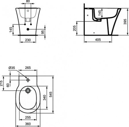 Биде напольное Ideal Standard Connect Air E018001