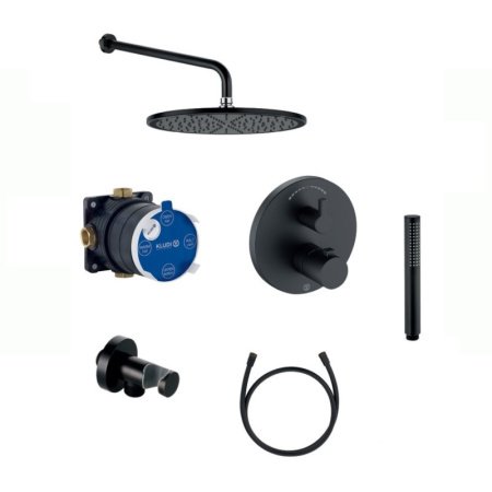 Встраиваемая душевая система с термостатом Kludi Nova Fonte 209303915 черный матовый