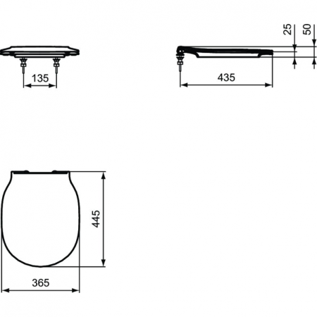 Крышка-сиденье Ideal Standard Connect Air E036601 с микролифтом, петли хром