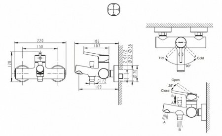 Смеситель для раковины Bravat EDDIE F1369402CP-RUS хром