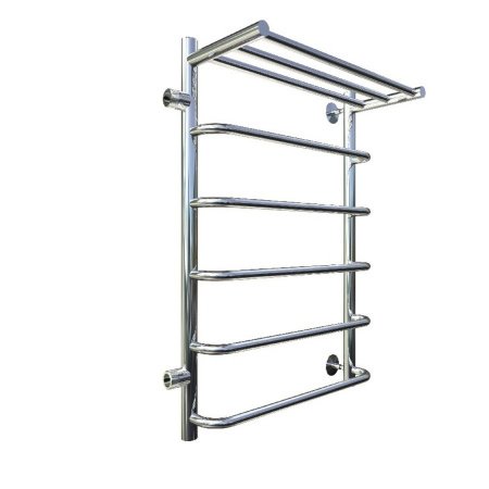 Полотенцесушитель водяной Тругор Идеал серия 1 80х50 хром, с полкой, подключение левое