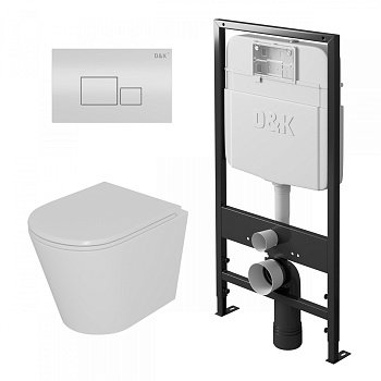 Комплект (инсталляция + унитаз + клавиша смыва) D&K Venice DS1021602 белый